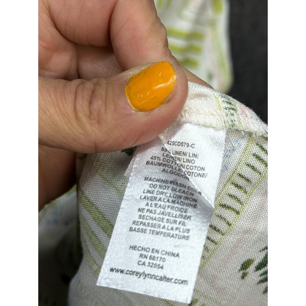 Corey Lynn Calter Dress Womens XS White Linen Lemon Print Puff Sleeve Sundress - Picture 10 of 14